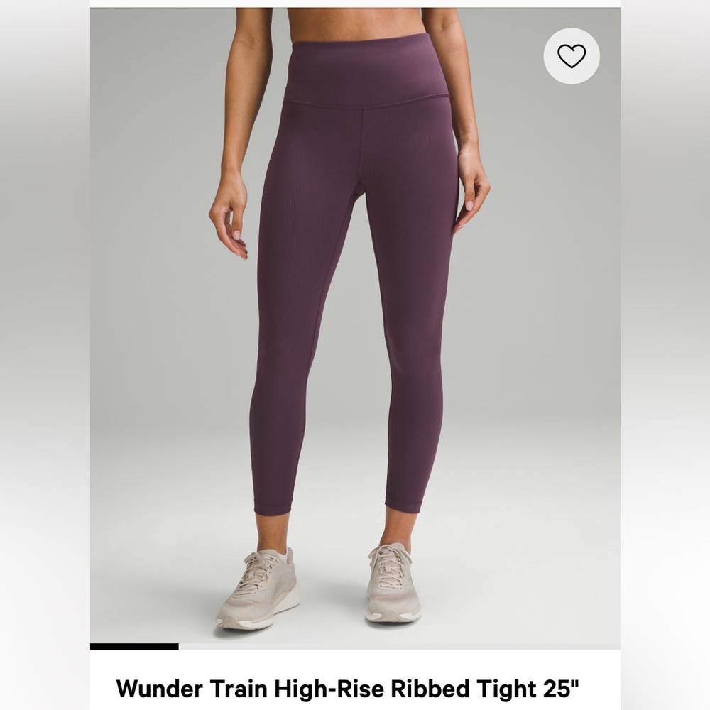NWOT! Lululemon Wunder Train High-Rise Ribbed Leggings SIZE 10 (grape)
